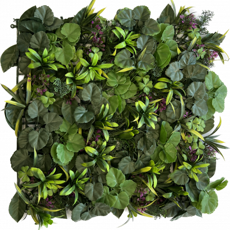 Purple Accent Artificial Green Wall