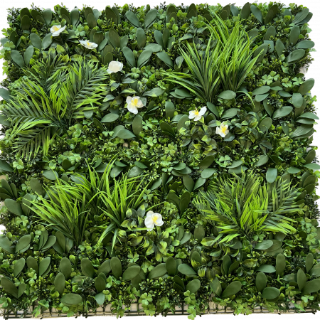 White Orchid Artificial Green Wall 1m x 1m